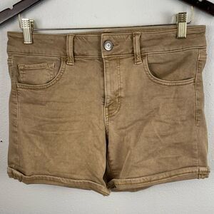 American Eagle Tan Stretch Denim Shorts Size 10 EUC